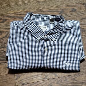 Dockers Men's Navy and White Gingham Shirt